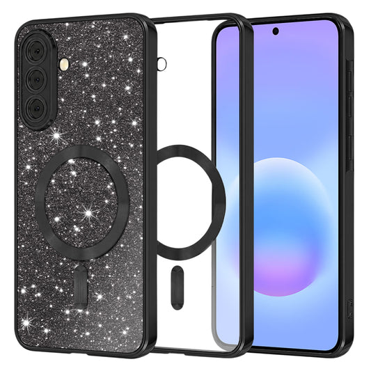 MagSafe-Hülle für Samsung Galaxy A57 5G, Techsuit, Luxury Glitter, Schwarz
