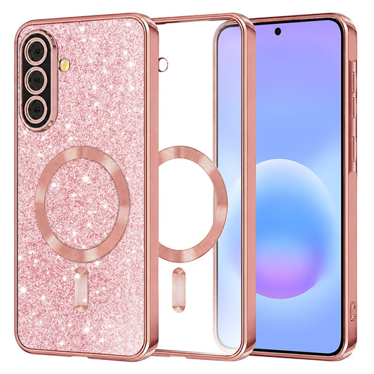 MagSafe-Hülle für Samsung Galaxy A57 5G, Techsuit, Luxury Glitter, Roségold