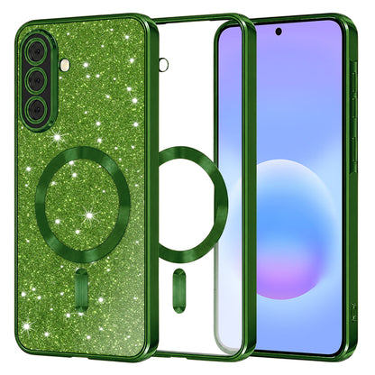 MagSafe-Hülle für Samsung Galaxy A57 5G, Techsuit, Luxury Glitter, Dunkelgrün