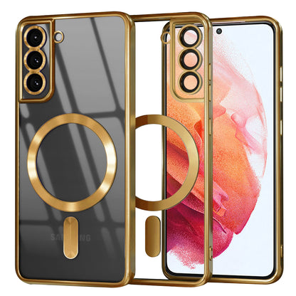 MagSafe-Hülle für Samsung Galaxy S21 5G G991, Techsuit, Luxury Crystal, Gold