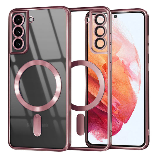 MagSafe-Hülle für Samsung Galaxy S21 5G G991, Techsuit, Luxury Crystal, Rosa