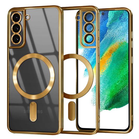 MagSafe-Hülle für Samsung Galaxy S21 FE 5G G990, Techsuit, Luxury Crystal, Gold