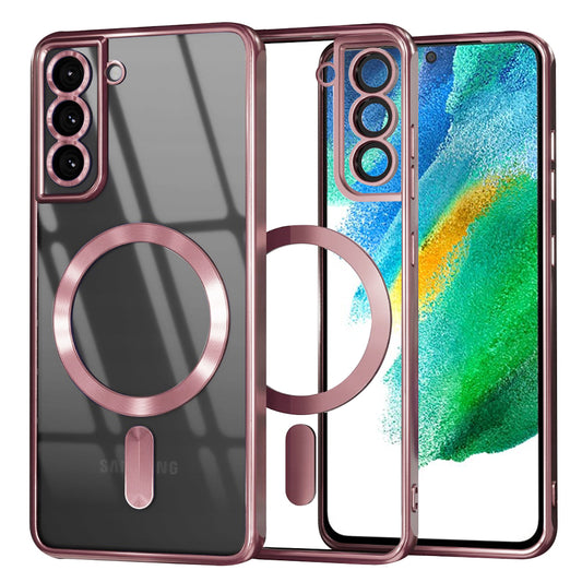 MagSafe-Hülle für Samsung Galaxy S21 FE 5G G990, Techsuit, Luxury Crystal, Rosa