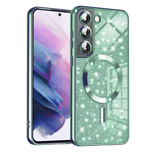 MagSafe-Hülle für Samsung Galaxy S22 5G S901, Techsuit, Luxury Glitter, Hellgrün