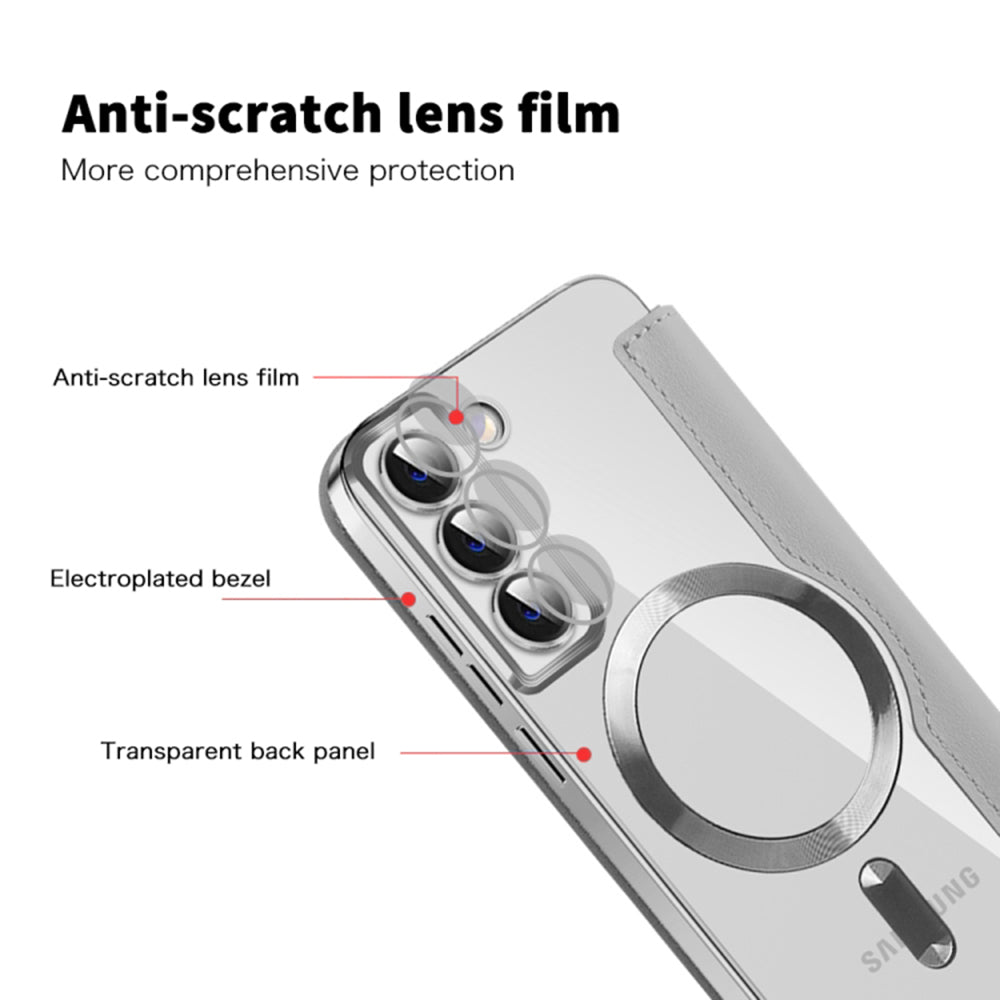 MagSafe Case for Samsung Galaxy S22+ 5G S906, Techsuit, SmartMag Book, Gray