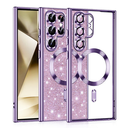 MagSafe-Hülle für Samsung Galaxy S22 Ultra 5G S908, Techsuit, Luxury Glitter, Hellviolett