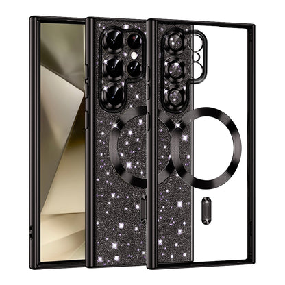 MagSafe Case for Samsung Galaxy S22 Ultra 5G S908, Techsuit, Luxury Glitter, Black