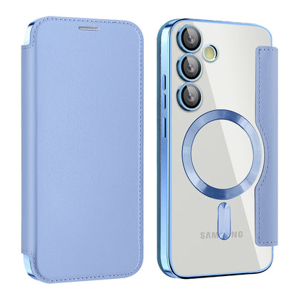 MagSafe-Hülle für Samsung Galaxy S23 FE S711, Techsuit, SmartMag Book, Blau