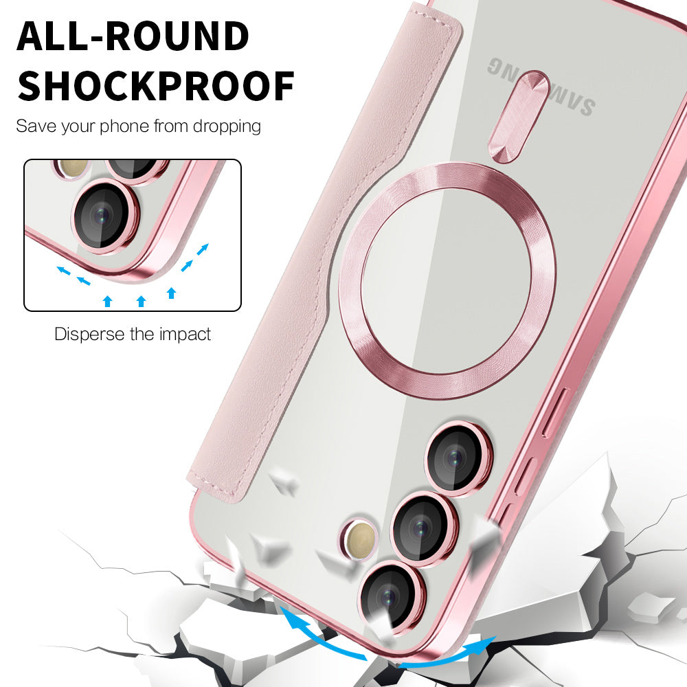 MagSafe Case for Samsung Galaxy S23 FE S711, Techsuit, SmartMag Book, Pink