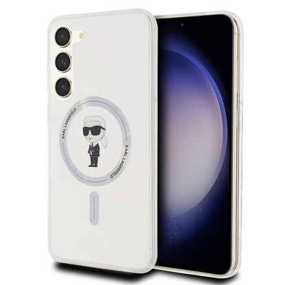 MagSafe Hülle für Samsung Galaxy S23+ S916, Karl Lagerfeld, IML Ikonik Karl, Transparent