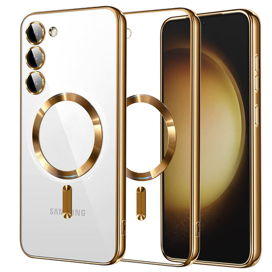 MagSafe-Hülle für Samsung Galaxy S23+ S916, Techsuit, Luxury Crystal, Gold