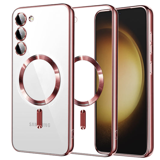 MagSafe-Hülle für Samsung Galaxy S23+ S916, Techsuit, Luxury Crystal, Rosa