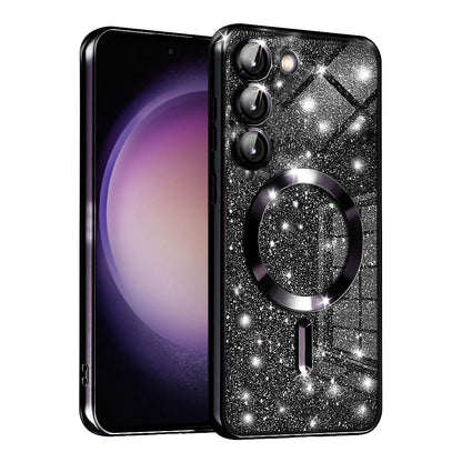 MagSafe-Hülle für Samsung Galaxy S23+ S916, Techsuit, Luxury Glitter, Schwarz