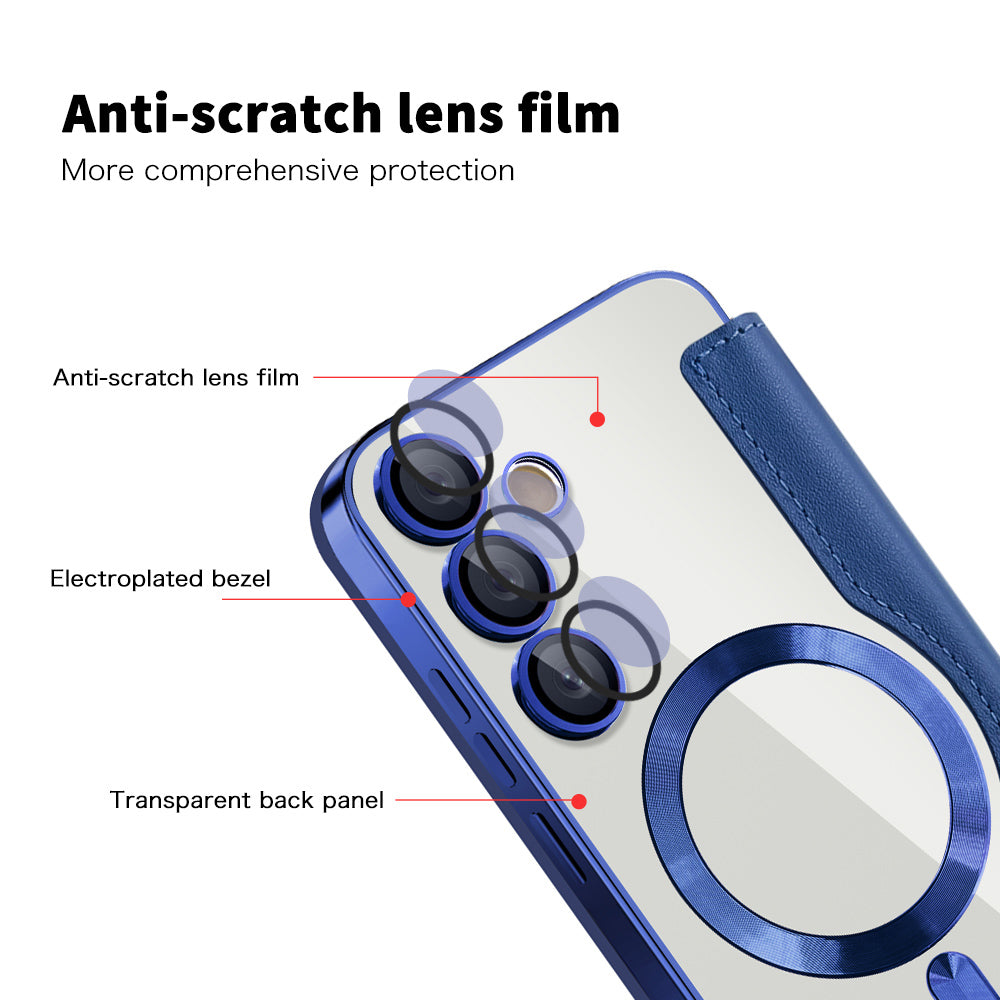 MagSafe-Hülle für Samsung Galaxy S23+ S916, Techsuit, SmartMag Book, Blau