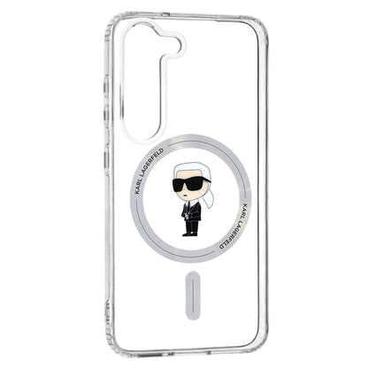 MagSafe Hülle für Samsung Galaxy S23 S911, Karl Lagerfeld, IML Ikonik Karl, Transparent