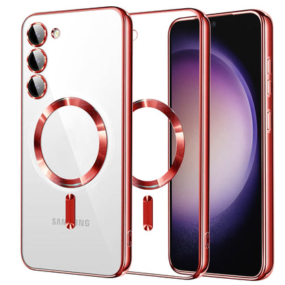 MagSafe-Hülle für Samsung Galaxy S23 S911, Techsuit, Luxury Crystal, Rot