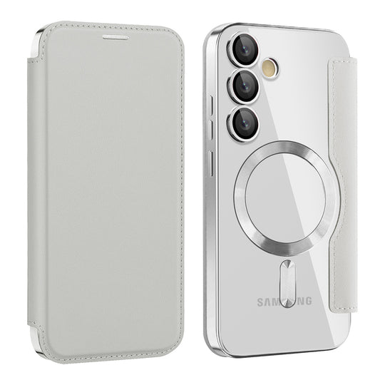 MagSafe Case for Samsung Galaxy S23 S911, Techsuit, SmartMag Book, Gray