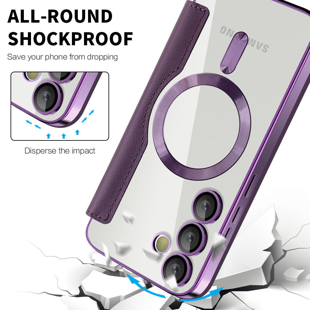 MagSafe Case for Samsung Galaxy S23 S911, Techsuit, SmartMag Book, Purple