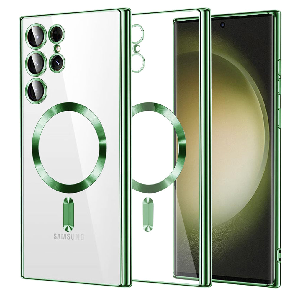 MagSafe Case for Samsung Galaxy S23 Ultra S918, Techsuit, Luxury Crystal, Light Green