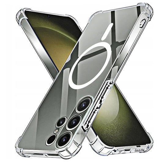 MagSafe-Hülle für Samsung Galaxy S23 Ultra S918, Techsuit, stoßfest, transparent