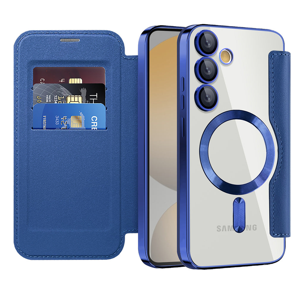 MagSafe Case for Samsung Galaxy S24 FE S721, Techsuit, SmartMag Book, Blue