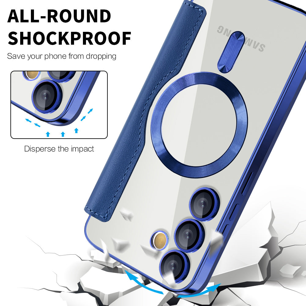 MagSafe Case for Samsung Galaxy S24 FE S721, Techsuit, SmartMag Book, Blue