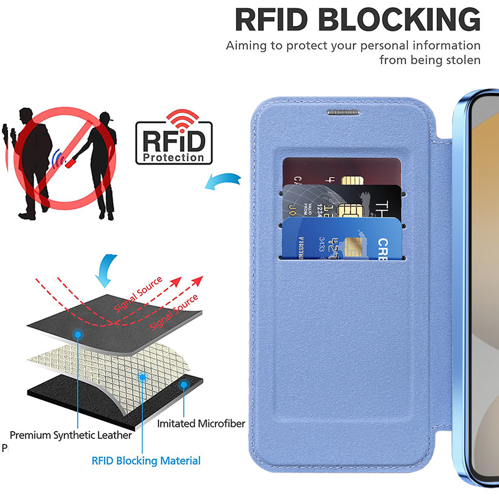 MagSafe-Hülle für Samsung Galaxy S24 FE S721, Techsuit, SmartMag Book, Blau