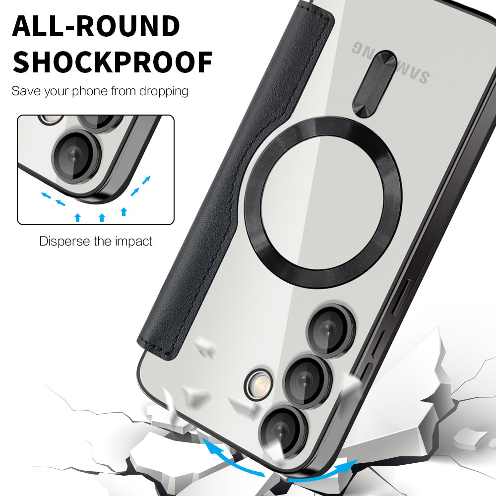 MagSafe Case for Samsung Galaxy S24 FE S721, Techsuit, SmartMag Book, Black