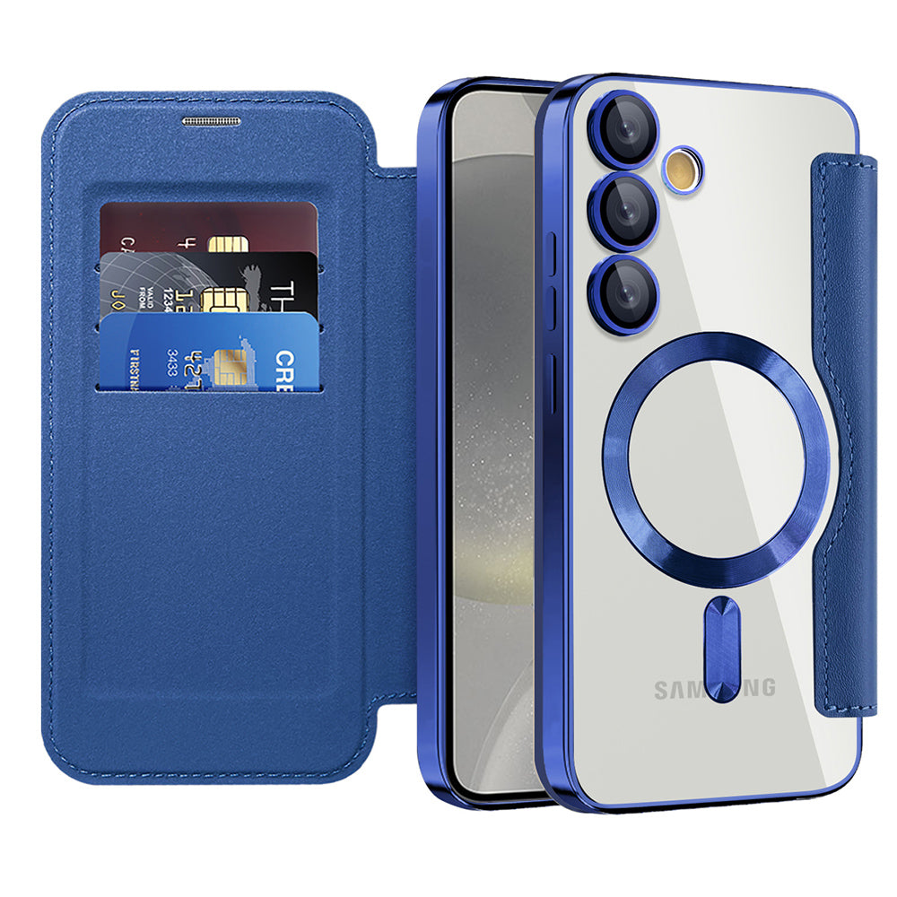 MagSafe Case for Samsung Galaxy S24+ S926, Techsuit, SmartMag Book, Blue