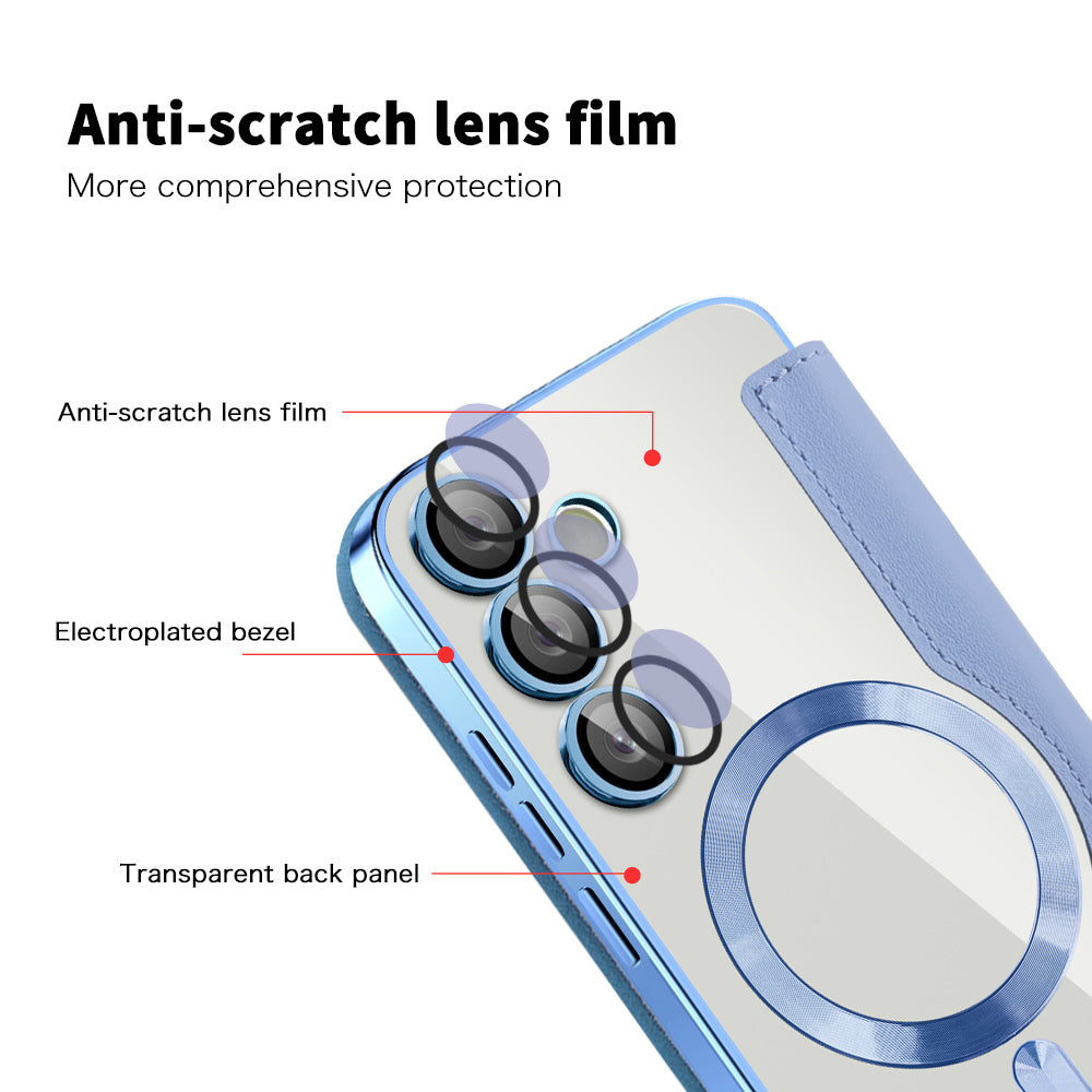 MagSafe Case for Samsung Galaxy S24+ S926, Techsuit, SmartMag Book, Blue