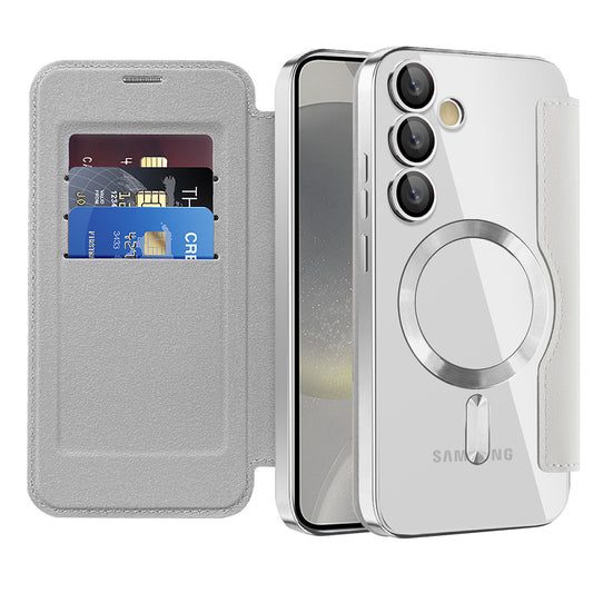 MagSafe Case for Samsung Galaxy S24+ S926, Techsuit, SmartMag Book, Gray