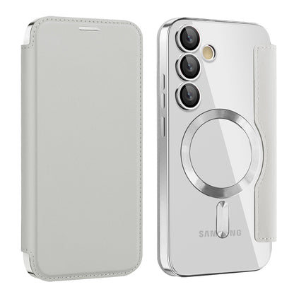 MagSafe-Hülle für Samsung Galaxy S24+ S926, Techsuit, SmartMag Book, Grau