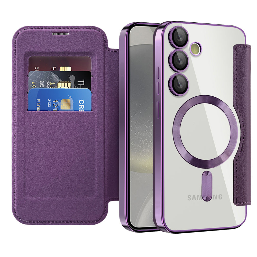 MagSafe Case for Samsung Galaxy S24+ S926, Techsuit, SmartMag Book, Purple