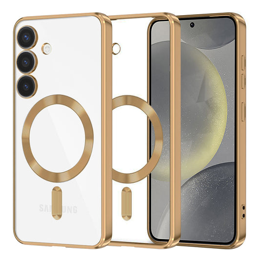 MagSafe Case for Samsung Galaxy S24 S921, Techsuit, Luxury Crystal, Gold