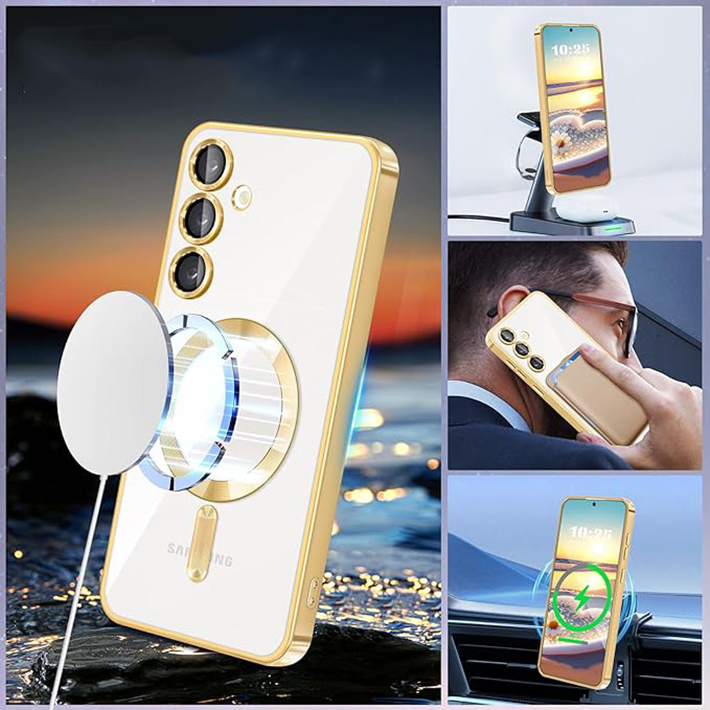 MagSafe Case for Samsung Galaxy S24 S921, Techsuit, Luxury Crystal, Black