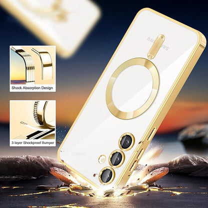 MagSafe Case for Samsung Galaxy S24 S921, Techsuit, Luxury Crystal, Black