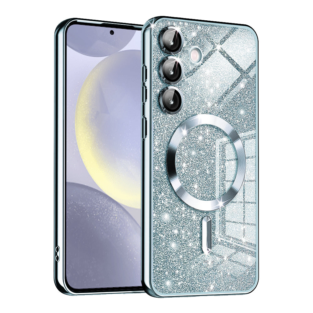 MagSafe-Hülle für Samsung Galaxy S24 S921, Techsuit, Luxury Glitter, Blau