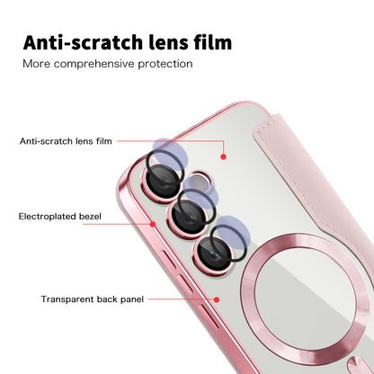 MagSafe Case for Samsung Galaxy S24 S921, Techsuit, SmartMag Book, Pink