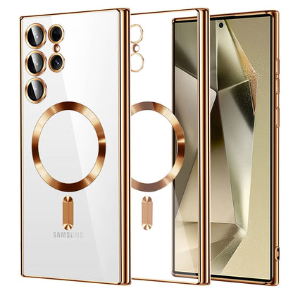 MagSafe Case for Samsung Galaxy S24 Ultra S928, Techsuit, Luxury Crystal, Gold