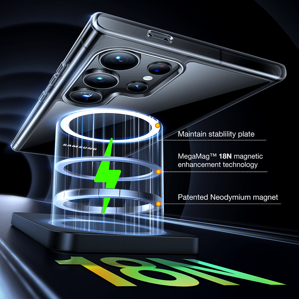 MagSafe Case for Samsung Galaxy S24 Ultra S928, Torras, Diamond, Transparent