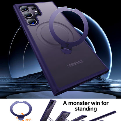 MagSafe Case for Samsung Galaxy S24 Ultra S928, Torras, Ostand Spin, Purple