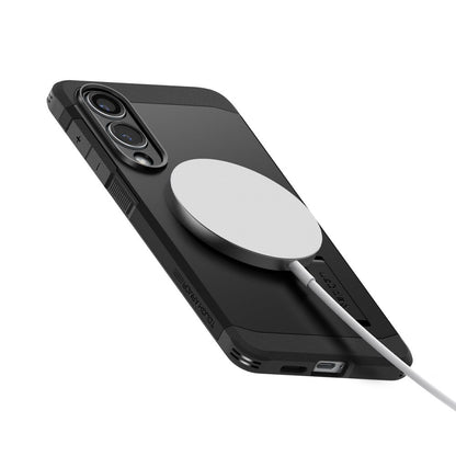 MagSafe Hülle für Samsung Galaxy S25 Edge S937, Spigen, Tough Armor, Schwarz ACS09422