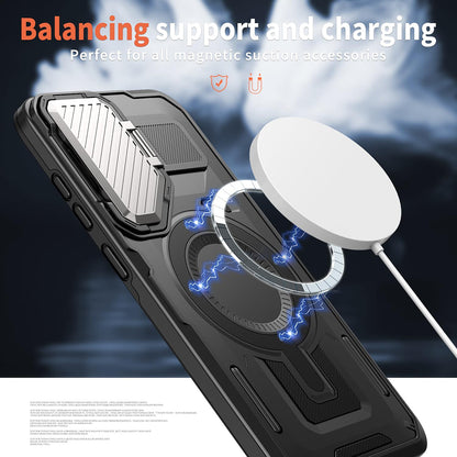 MagSafe-Hülle für Samsung Galaxy S25 Edge S937, Techsuit, CamVault, Schwarz