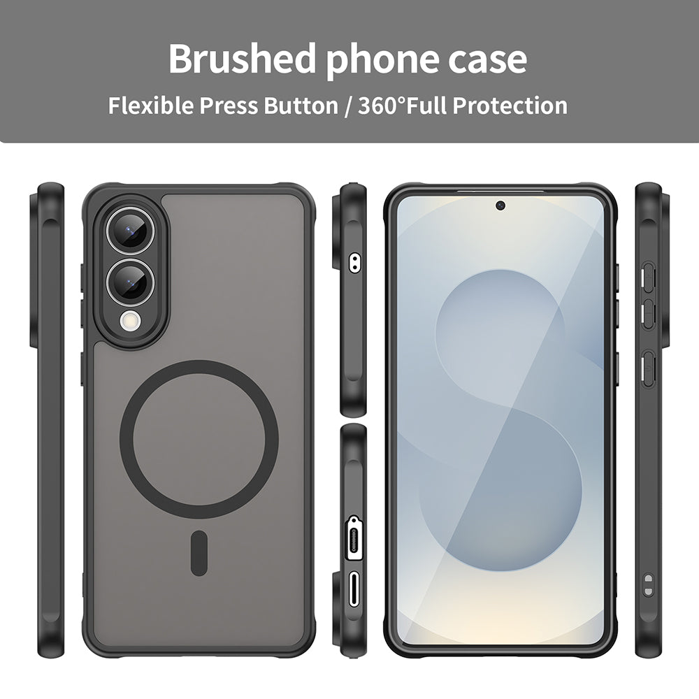 MagSafe Case for Samsung Galaxy S25 Edge S937, Techsuit, HaloFrost II, Black