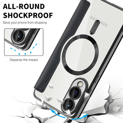 MagSafe Case for Samsung Galaxy S25 Edge S937, Techsuit, SmartMag Book, Black