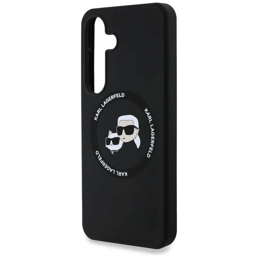 MagSafe Case for Samsung Galaxy S25+ S936, Karl Lagerfeld, Silicone Double Heads, Black
