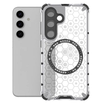 MagSafe-Hülle für Samsung Galaxy S25+ S936, Techsuit, HoneyComb Shield, Weiß
