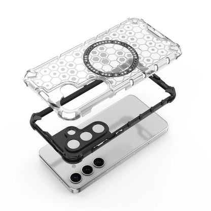 MagSafe-Hülle für Samsung Galaxy S25+ S936, Techsuit, HoneyComb Shield, Weiß