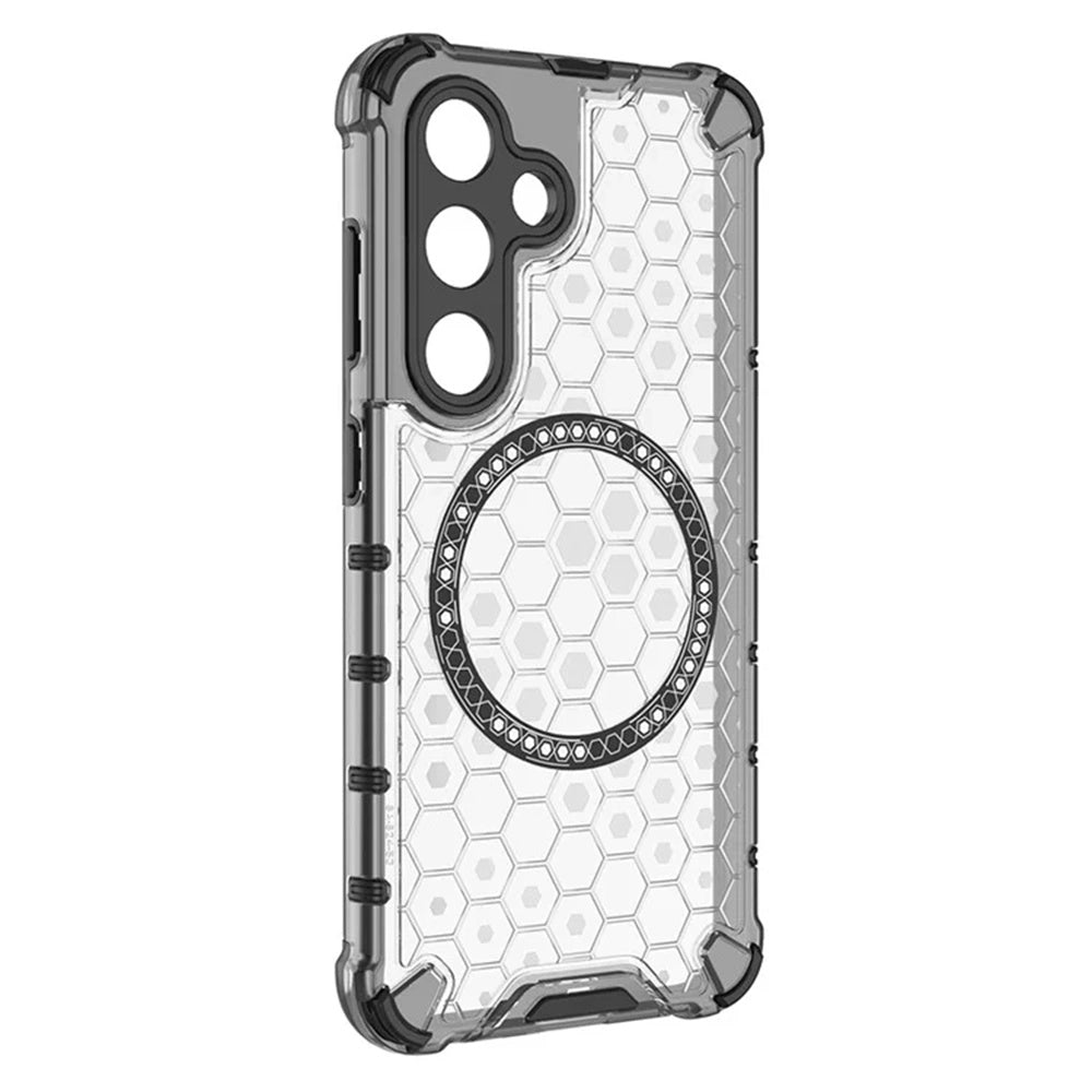 MagSafe-Hülle für Samsung Galaxy S25+ S936, Techsuit, HoneyComb Shield, Weiß
