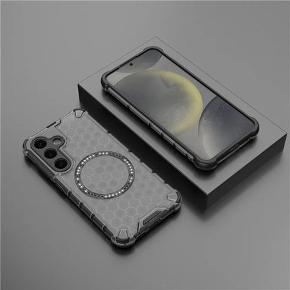 MagSafe-Hülle für Samsung Galaxy S25+ S936, Techsuit, HoneyComb Shield, Schwarz